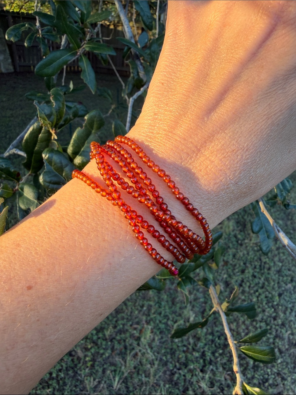 Multi-Strand Garnet Beaded Wrap Bracelet - Picture 3 of 5